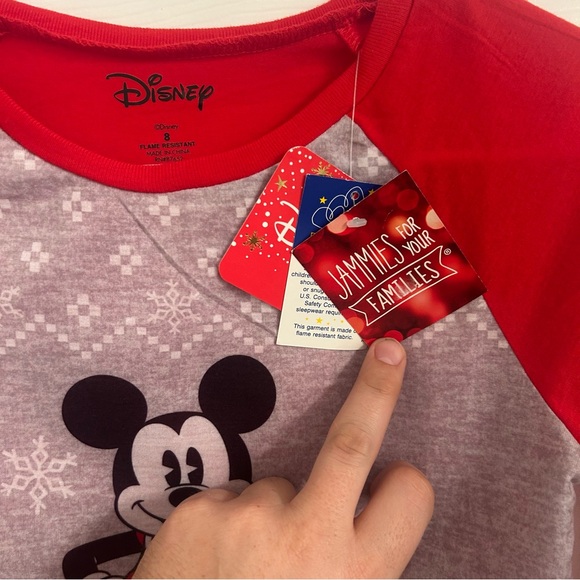 Disney Gray and Red Mickey Mouse Pajama Top - Picture 3 of 6